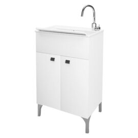 Mobile lavatoio anta doppia cm 50 x 50 x h.83 - bianco lucido Savinidue
