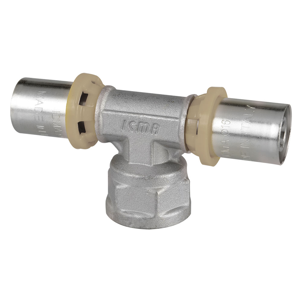 Raccordo a pressare a ‘t’ femmina ‘art. 408’ 16 x 1/2 x 16 Icma