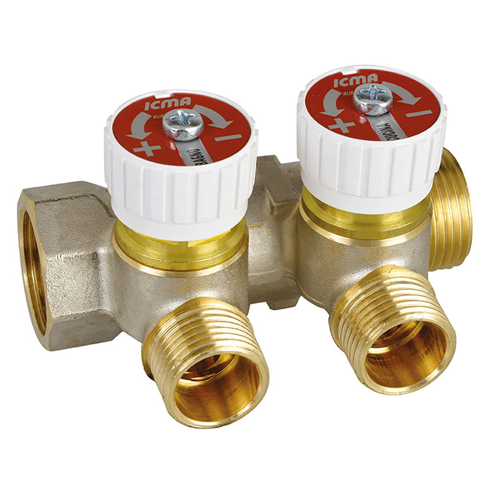 Collettore con rubinetto d’arresto ‘art. 227’ 2 vie Icma