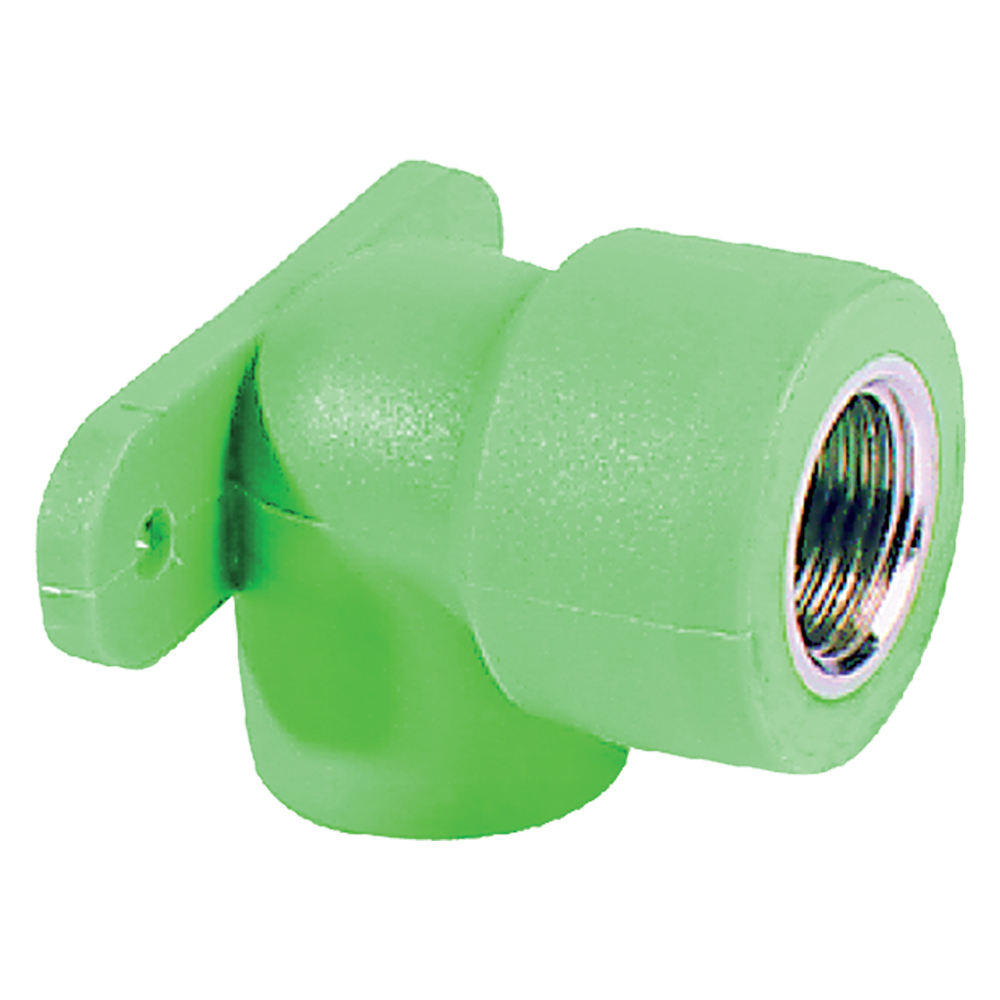 Gomito a 90° filettato femmina con staffa 20 x 1/2 Tubitalia