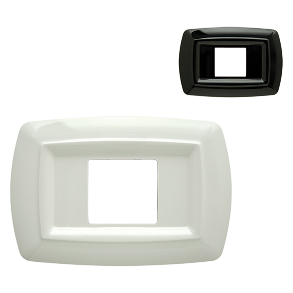 Placca ‘tondÒ’ unel centrata 2599/n nera Feb