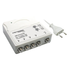 Amplificatore interno 1 in/4 out 1 ingresso uhf/vhf - 4 uscite tv Metronic