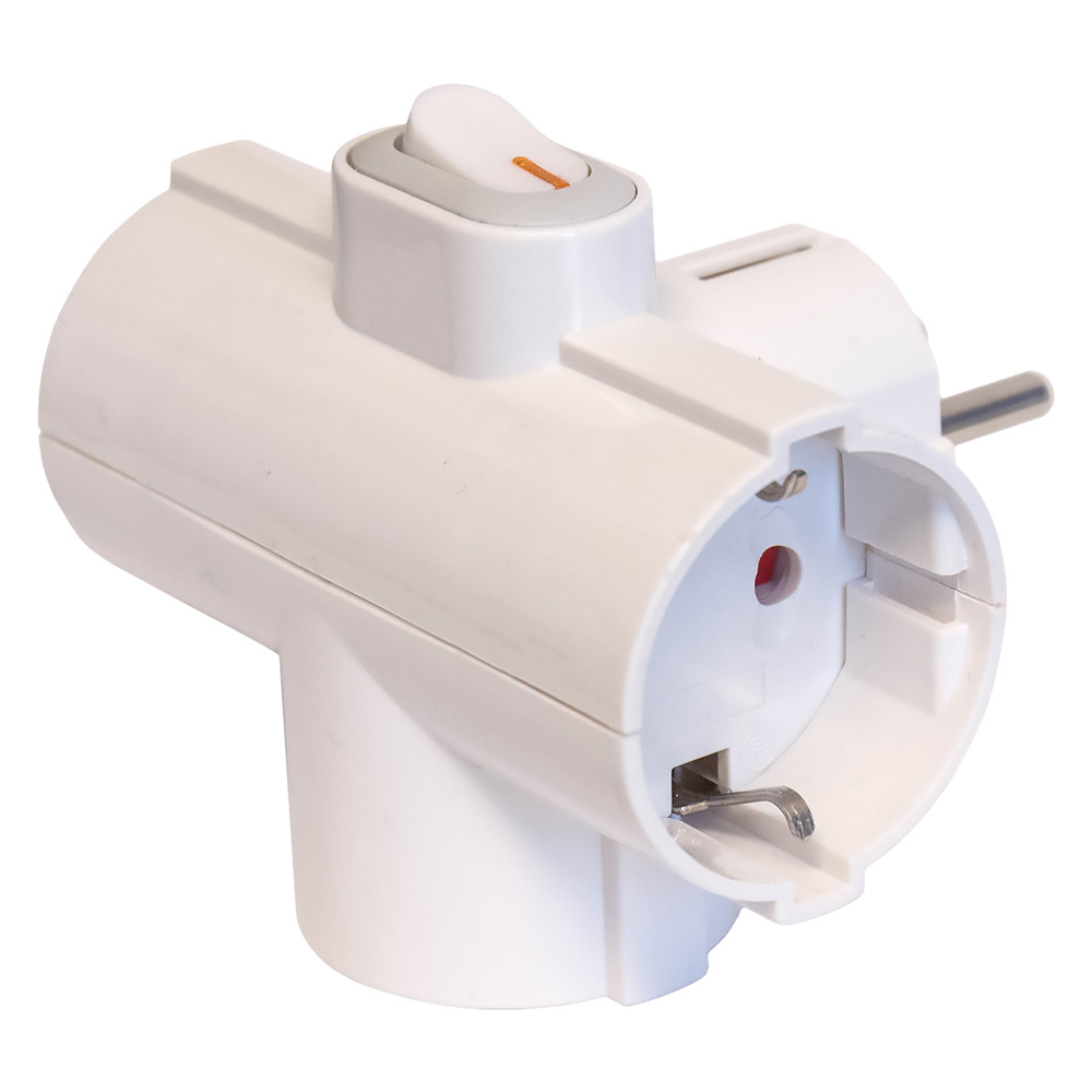 Adattatore triplo salvaspazio spina 2p+t 16a Fanton