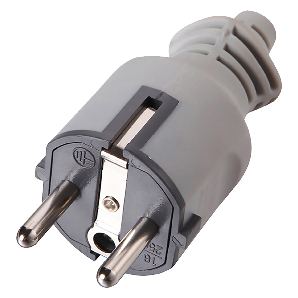 Spina schuko in gomma 2p+t16a – art.71929 Electraline