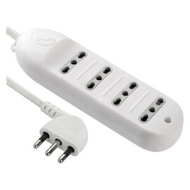 Multipresa bivalente con cavo 4 prese bival.10/16a - art.62013 Electraline