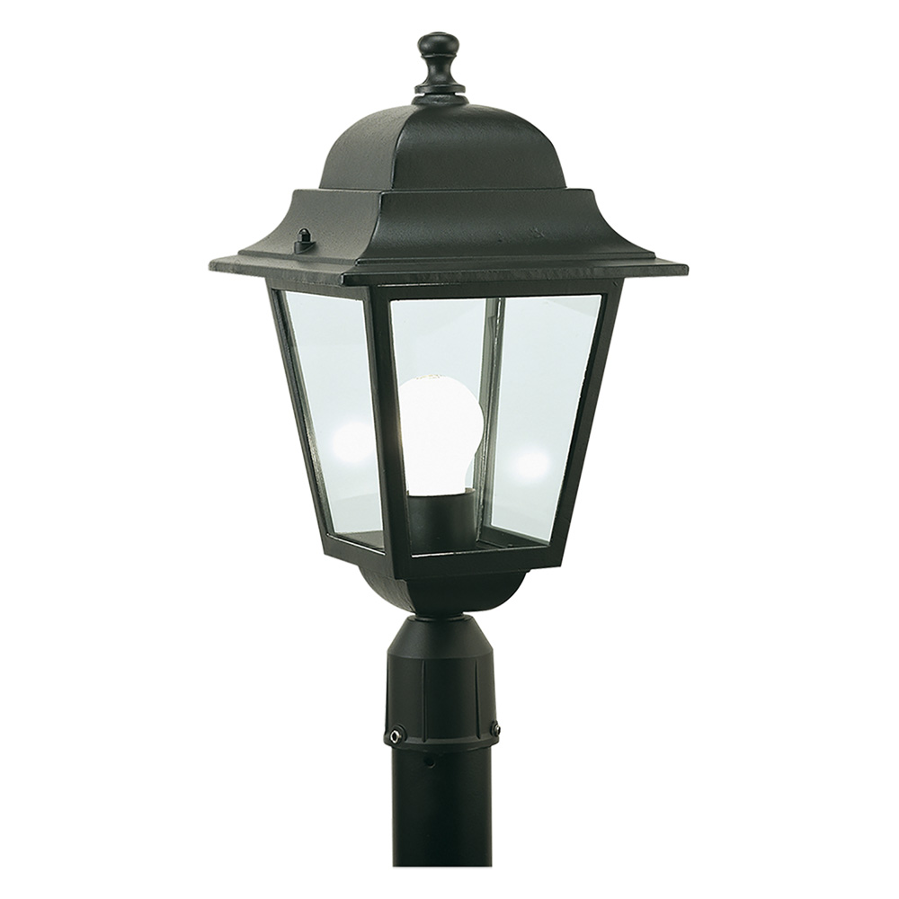 Lanterna testa-palo ‘quadrata’ 100 w – cm 41 x  21 x  6 nero Sovil