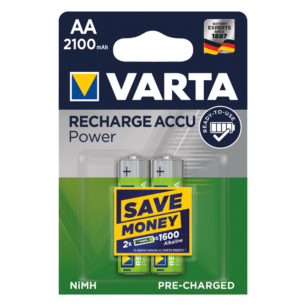 Pila stilo ricaricabile accu power ‘hr6’ pz 2 – 1,2 v – aa Varta