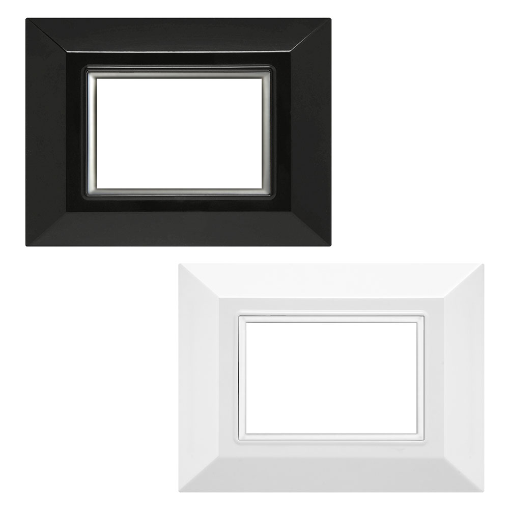 Placca ‘plain’ 5203/n nera (3 posti) Feb