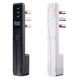 Spina ultrapiatta serie 'emilia flat' 2p + t 16a - nera Rosi