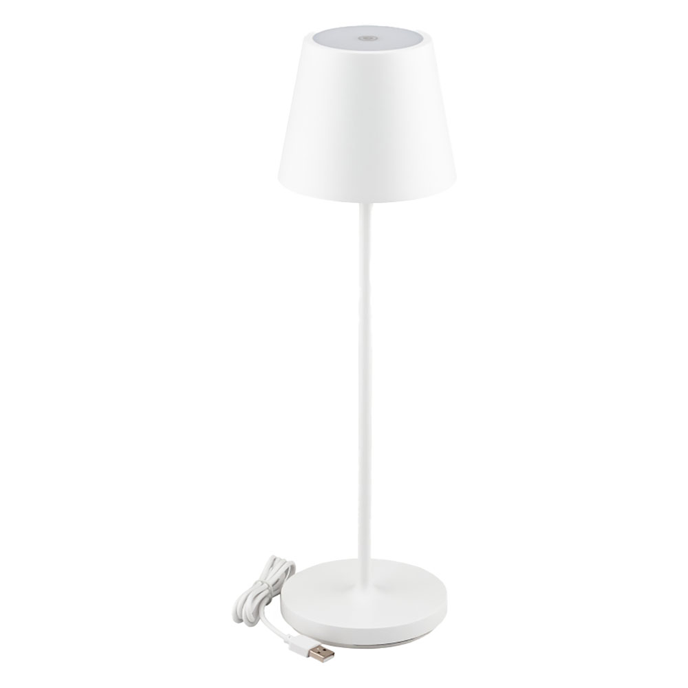 Lampada da tavolo touch ricaricabile ‘slim’ 2 w – corpo colore bianco Vtac