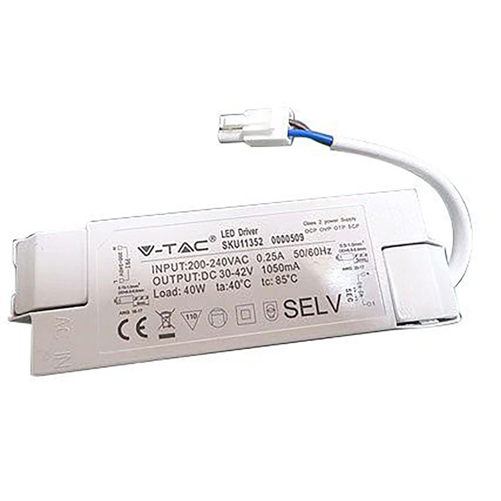 Alimentatore per pannelli led 40w – ac:200-240v – 1050 ma (ip20) Vtac