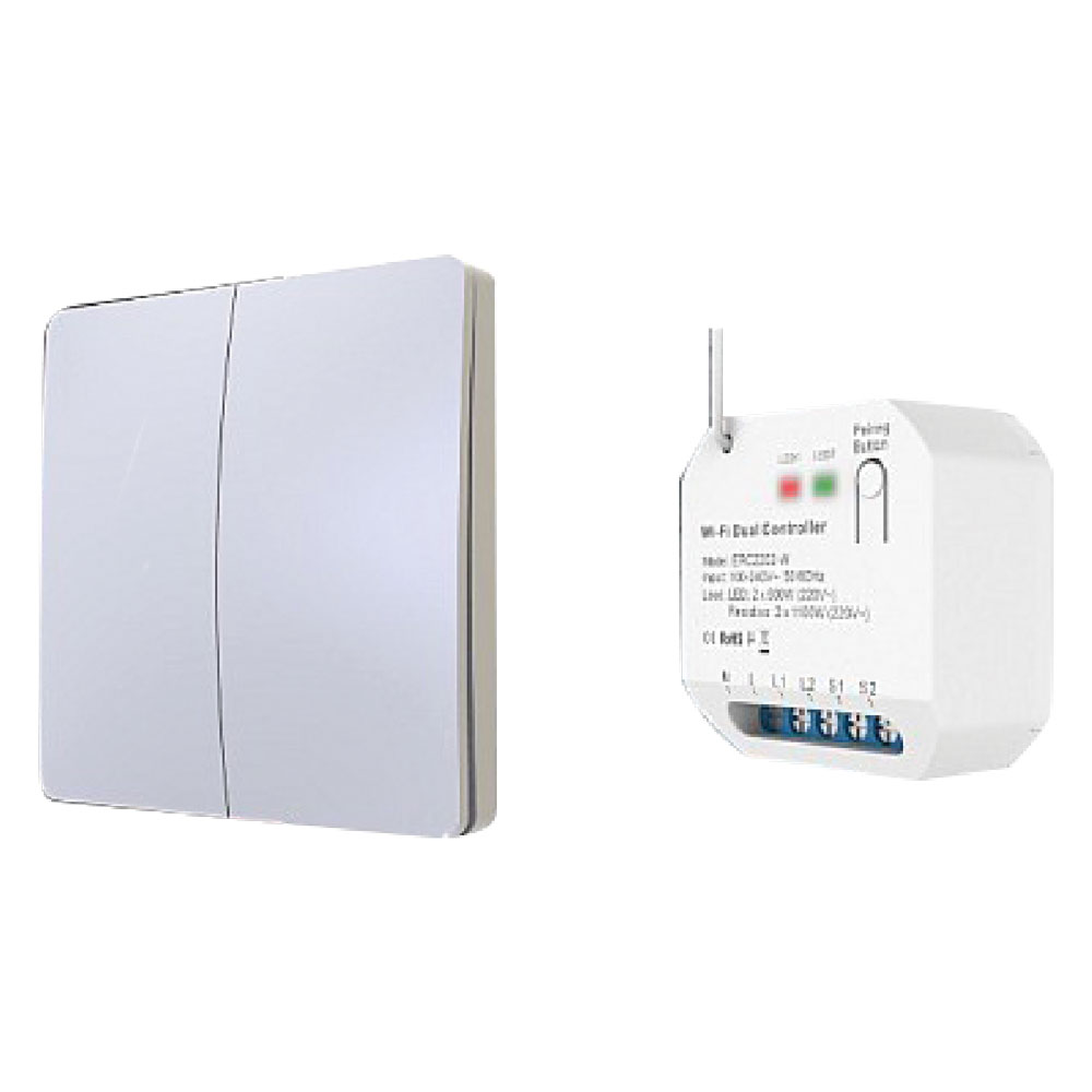 Rele’ doppio con pulsante doppio ‘9305’ art. 9320/2 + 9325 Feb