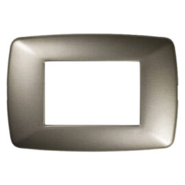 Placca colore acciaio spazzolato 'brio' 3 posti - 3203/as' Feb