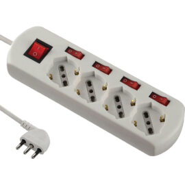 Multipresa con interruttori indipendenti 6 prese Electraline