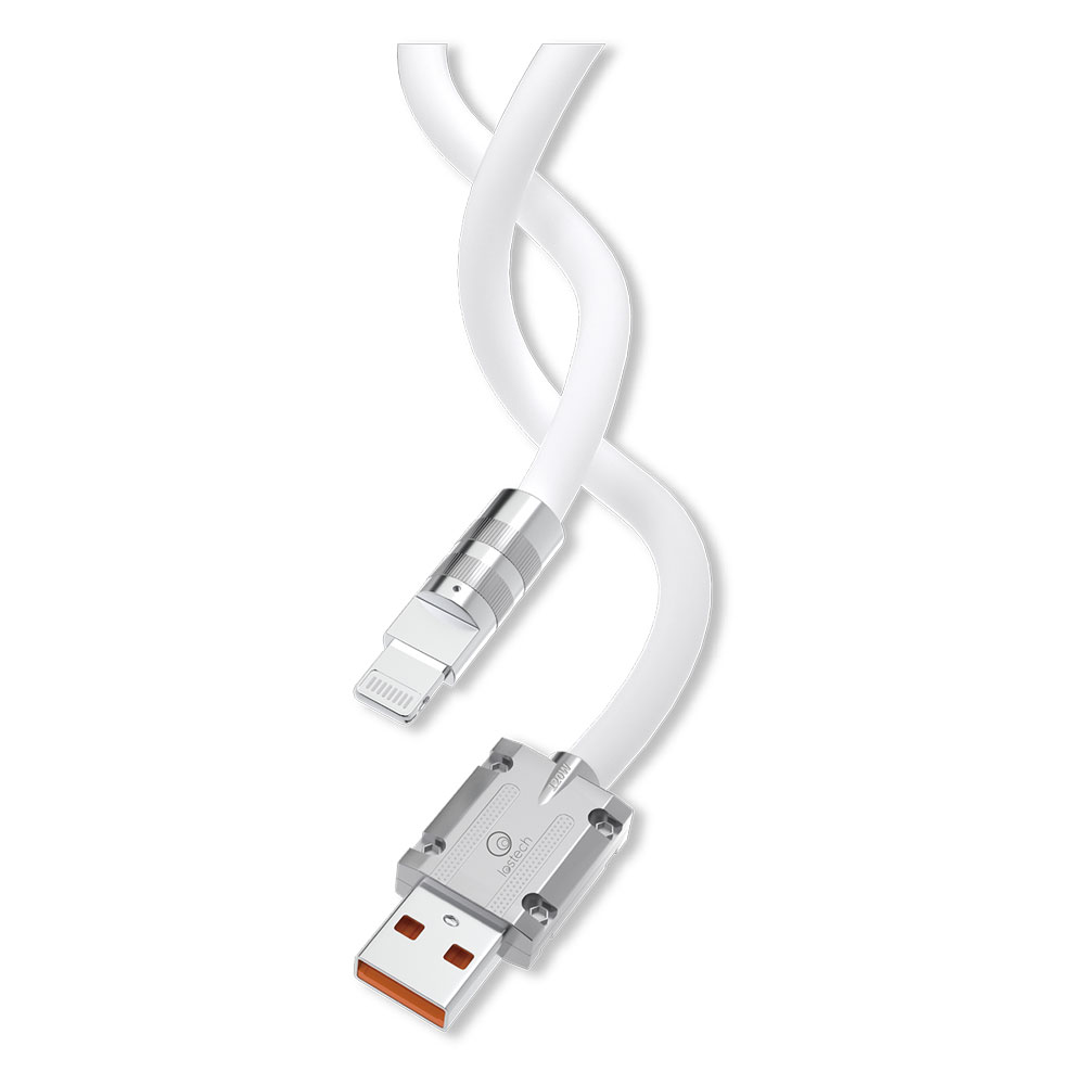Cavetto per smartphone/tablet ‘carica rapida’ usb / lightning – bianco Lostech