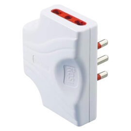 Adattatore ultrapiatto triplo serie 'emilia extra piatta' presa 2p+t 10/16a - spina 2p+t 16a / nero Rosi