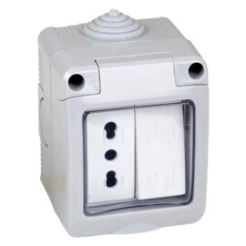 Contenitore esterno interruttore + presa 1 deviatore + presa bivalente 10/16a Faeg