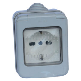 Contenitore esterno solo presa / schuko 1 presa bivalente 10/16a / schuko Faeg