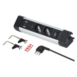 Multipresa da scrivania colore nero/argento Electraline