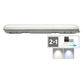 Plafoniera doppio tubo led cambia tono 2 x 48w - 4000/6500k mm.1200 x 100 x 70 mm Novaitalia