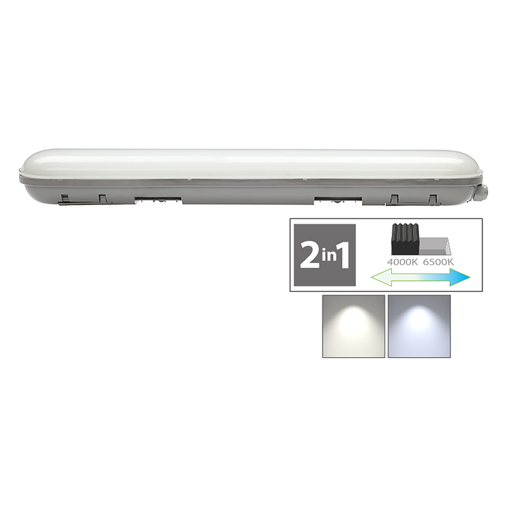Plafoniera doppio tubo led cambia tono 2 x 24w – 4000/6500k mm.600 x 100 x 68 mm Novaitalia