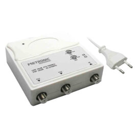 Amplificatore interno 1 in/2 out 1 ingresso uhf/vhf - 2 uscite tv Metronic