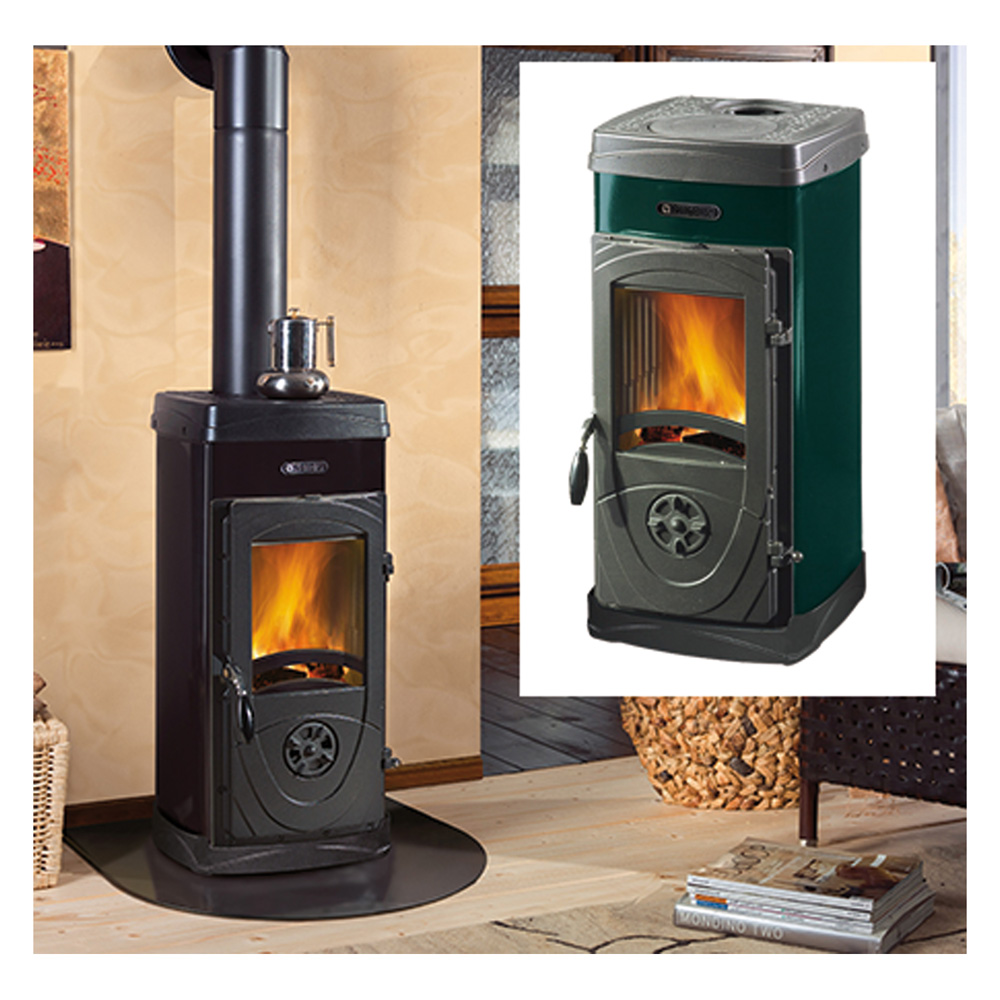 Stufa panoramica a legna ‘super junior’ 5 kw – colore nero Nordica extraflame