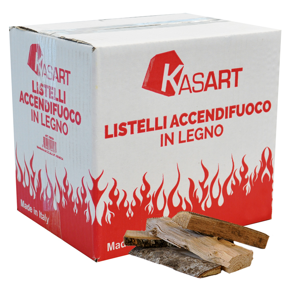 Listelli accendifuoco in legno 14 decimetri cubi – in scatola Kasart