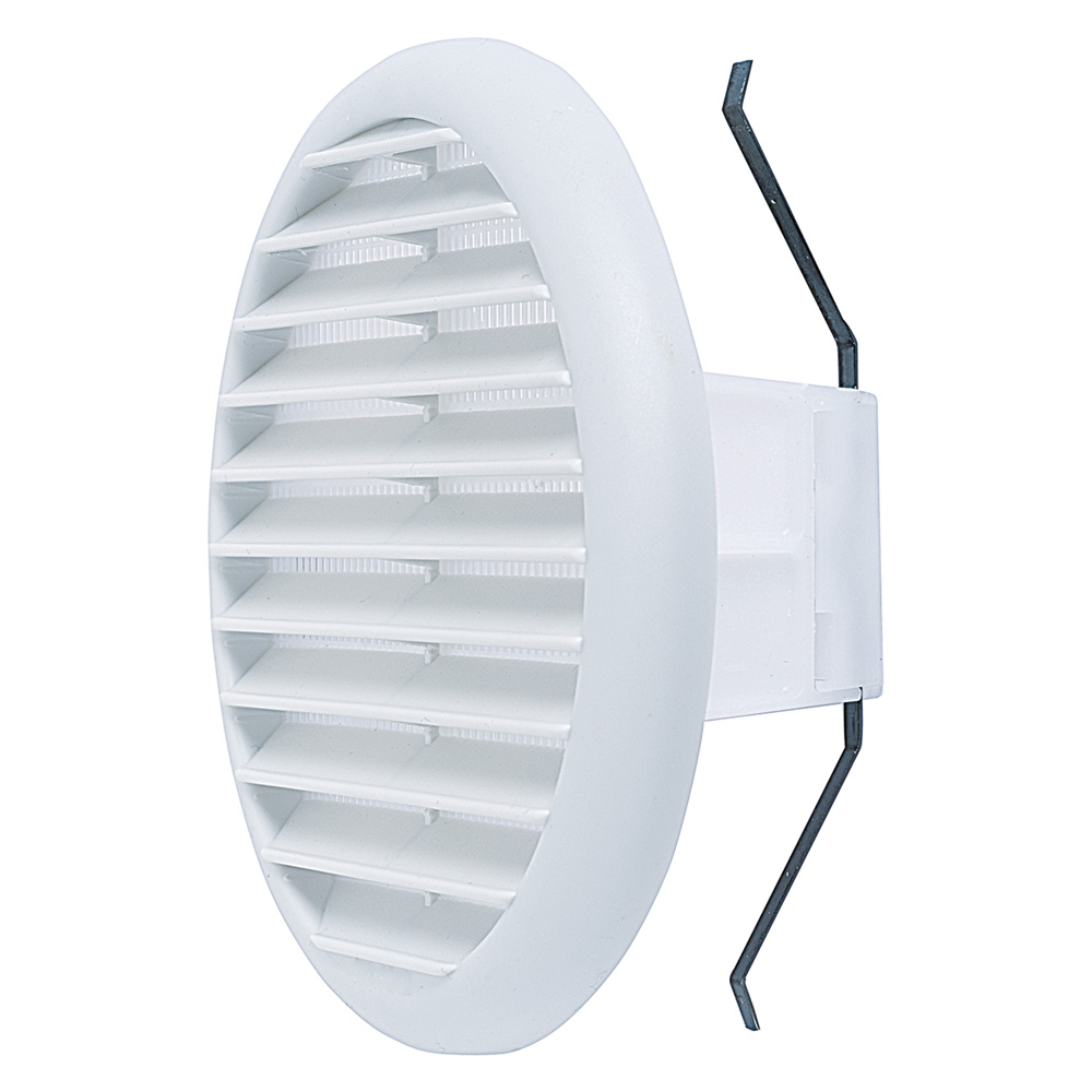Griglia aerazione con molla reclinabile 90° ø 14,5 cm – foro 8 > 12,5 bianca Senza marca