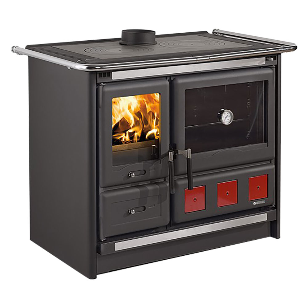 Cucina a legna ‘rosa xxl vst’ 8,5 kw – colore antracite e petra naturale Nordica extraflame