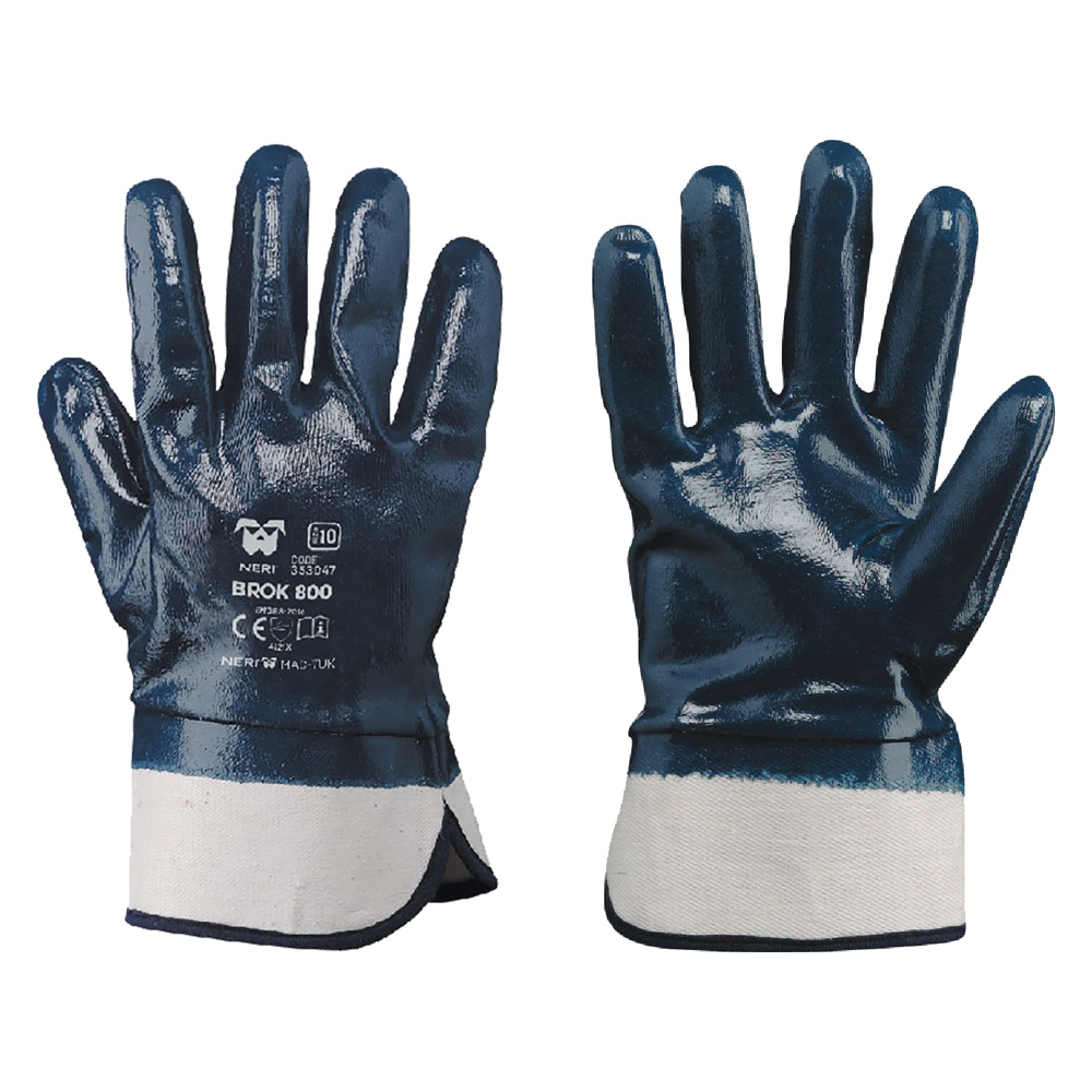 Guanti nbr manichetta tela ‘brok 800’ tg. 10 (xl) Neri