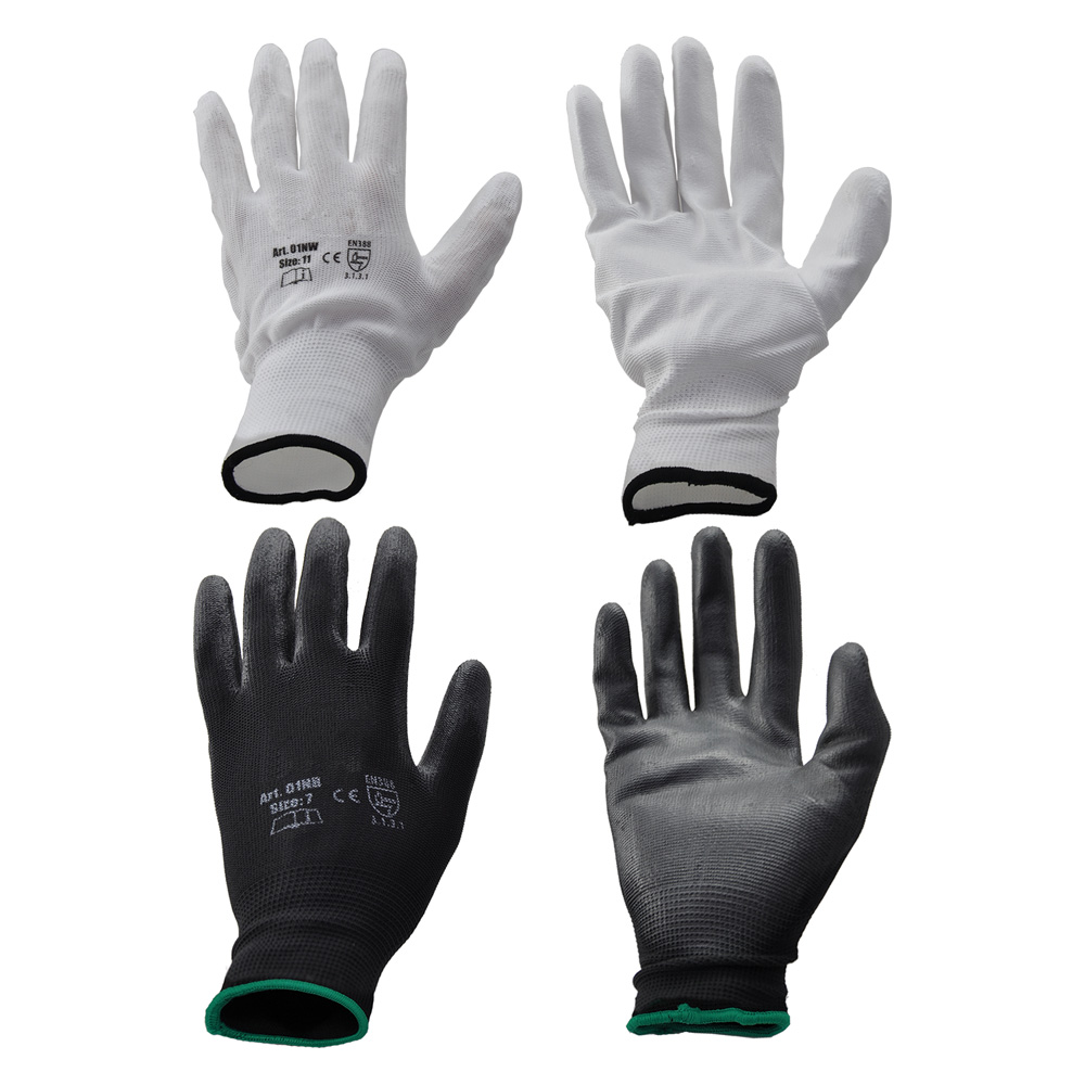 Guanti poliestere / poliuretano tg. 7 (s) – palmo bianco Grifon safety