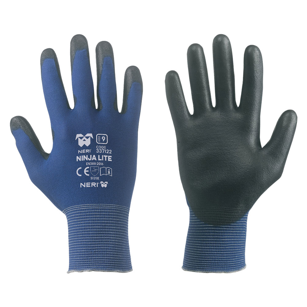 Guanti nylon / poliuretano ‘ninja lite’ tg. 8 Neri