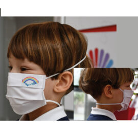 Mascherina igienica protettiva riutilizzabile 'bam fucsia cm. 18 x 7 - 2/5 anni Made in italy