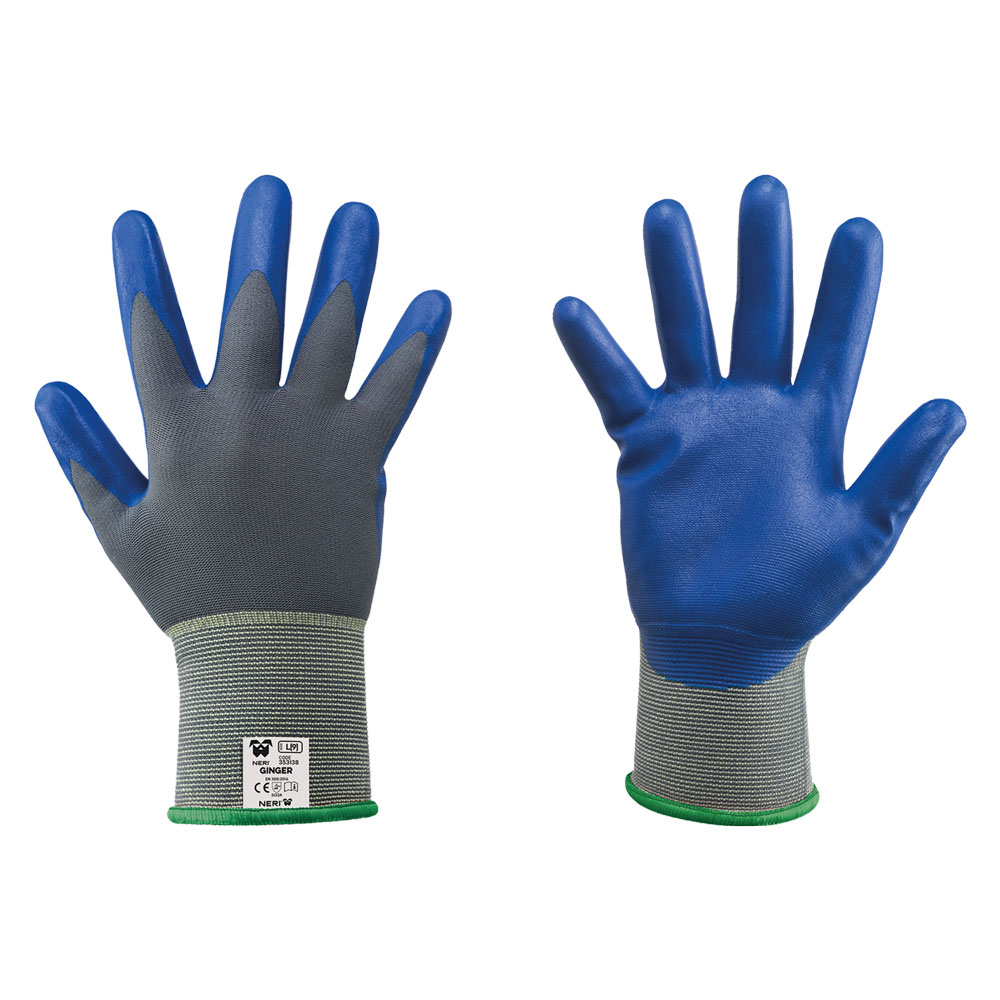 Guanti nitrile/nylon ‘ginger’ tg. 10 – colore blu/grigio Neri