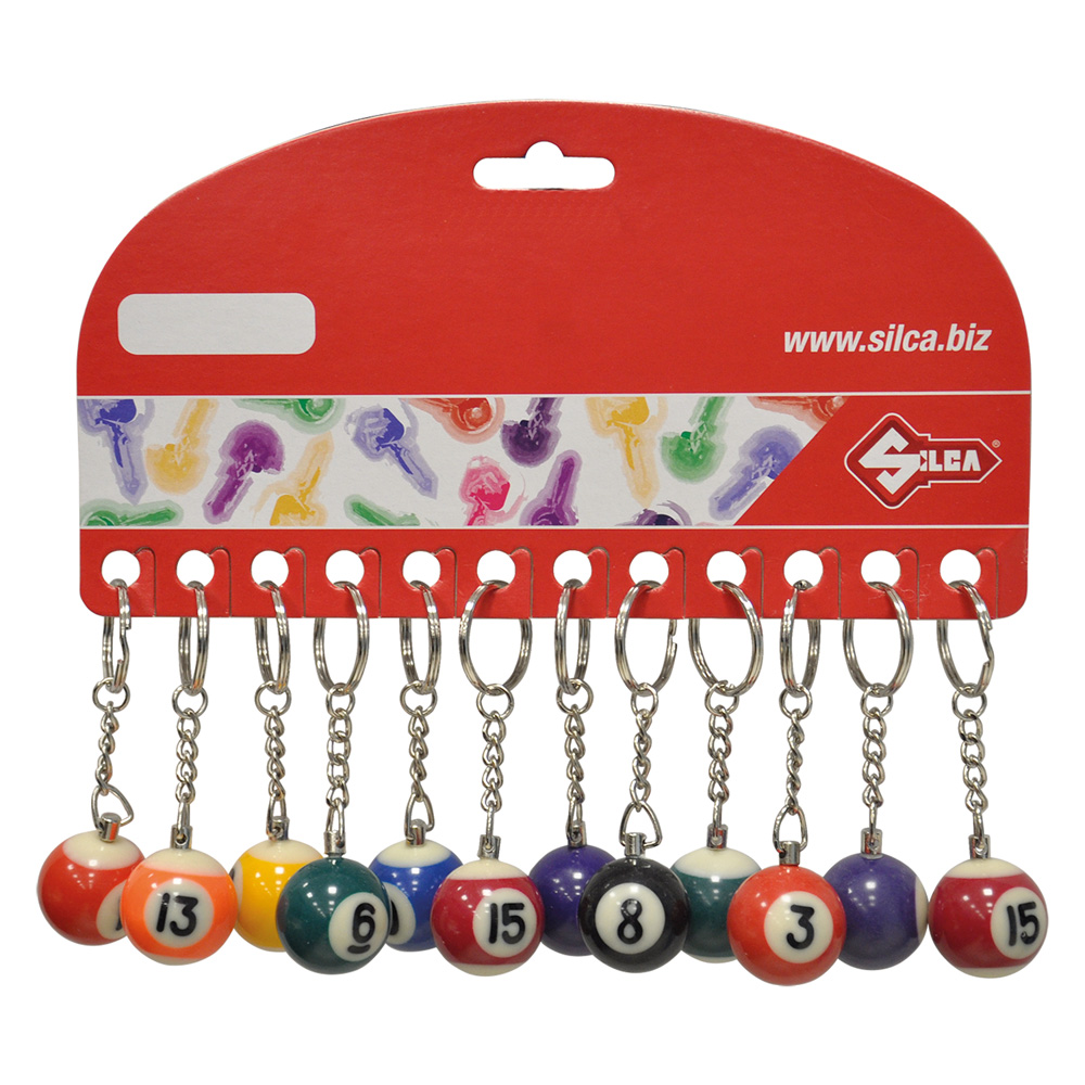 Portachiavi ‘palla biliardo’ cf. 12 pezzi Silca