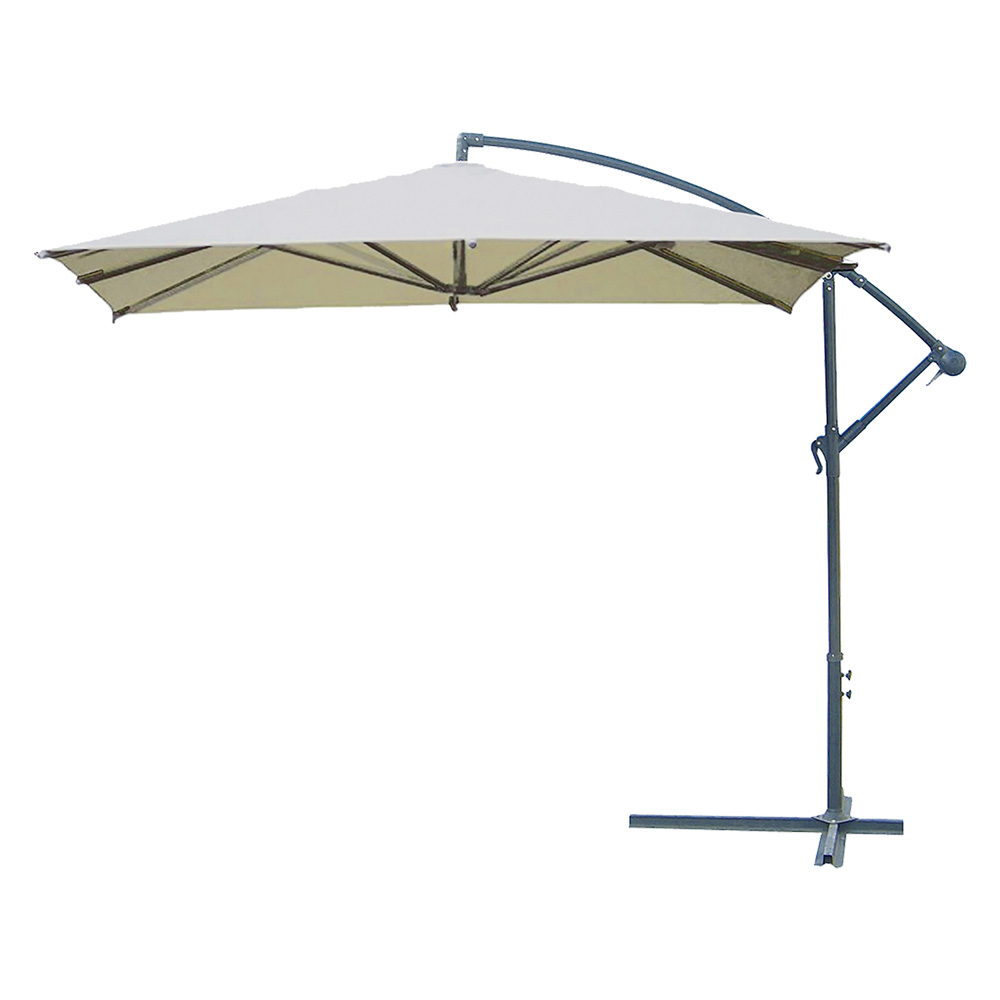 Ombrellone quadro da giardino decentrato a braccio mt 3 x 3 – colore ecru’ Lif