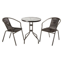 Set giardino in polyrattan 'achille' colore marrone/antracite Lif