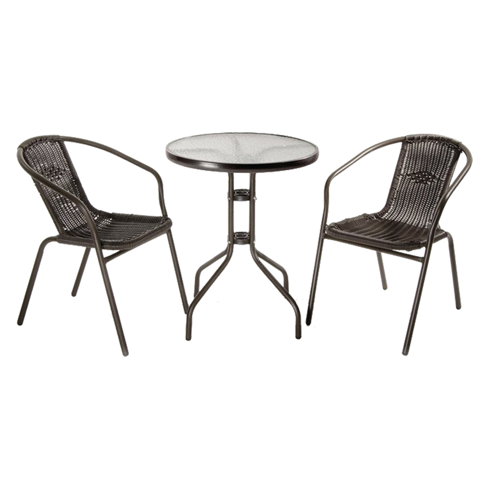 Set giardino in polyrattan ‘achille’ colore marrone/antracite Lif
