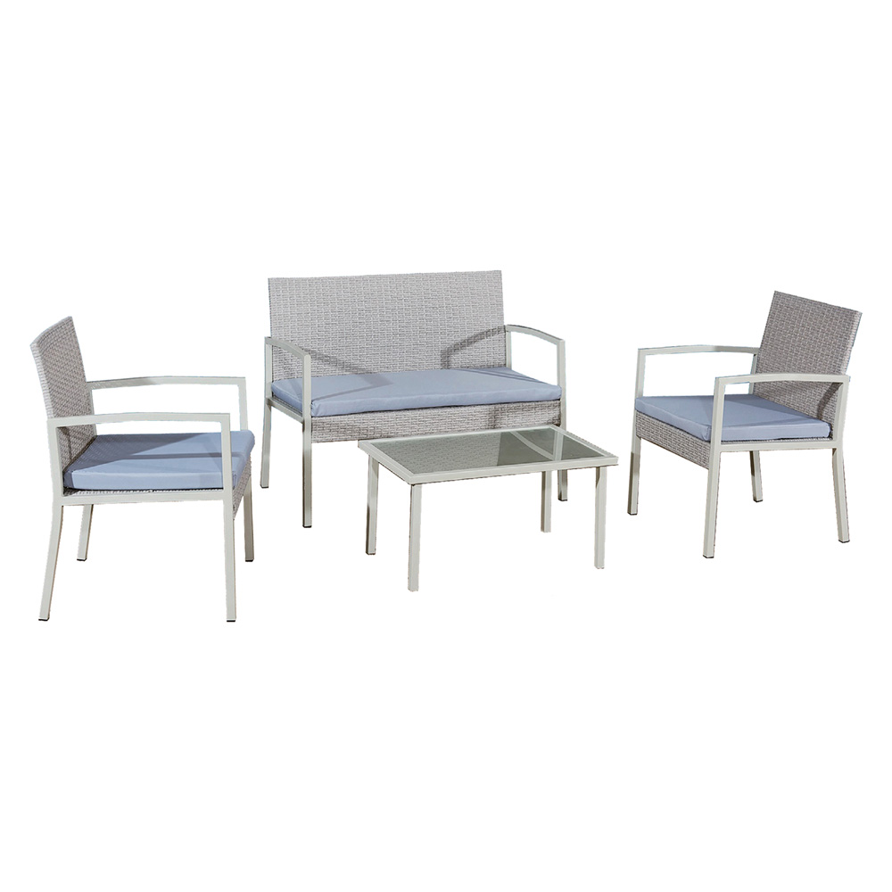 Set giardino in polyrattan ‘eurialo’ eurialo – colore grigio Senza marca