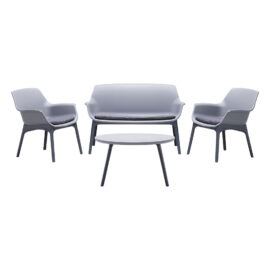 Set da giardino polipropilene 'luxor' grigio/antracite Bica