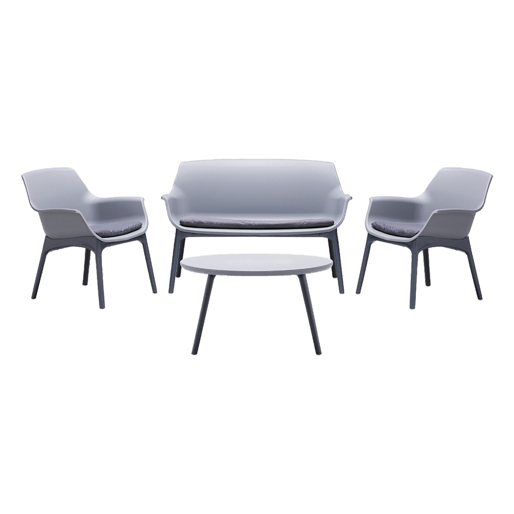 Set da giardino polipropilene ‘luxor’ grigio/antracite Bica