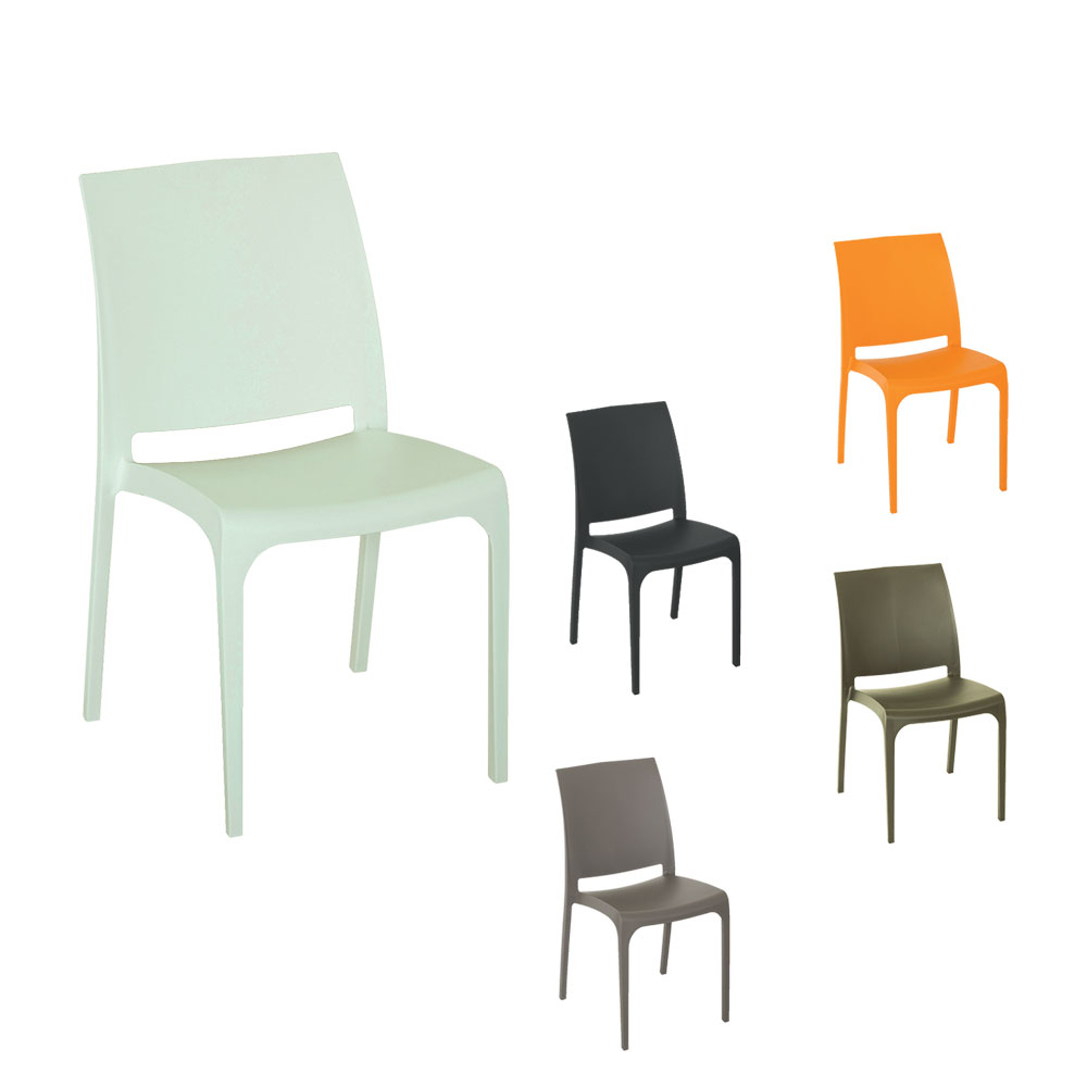 Sedia in polipropilene ‘volga’ beige taupe Bica