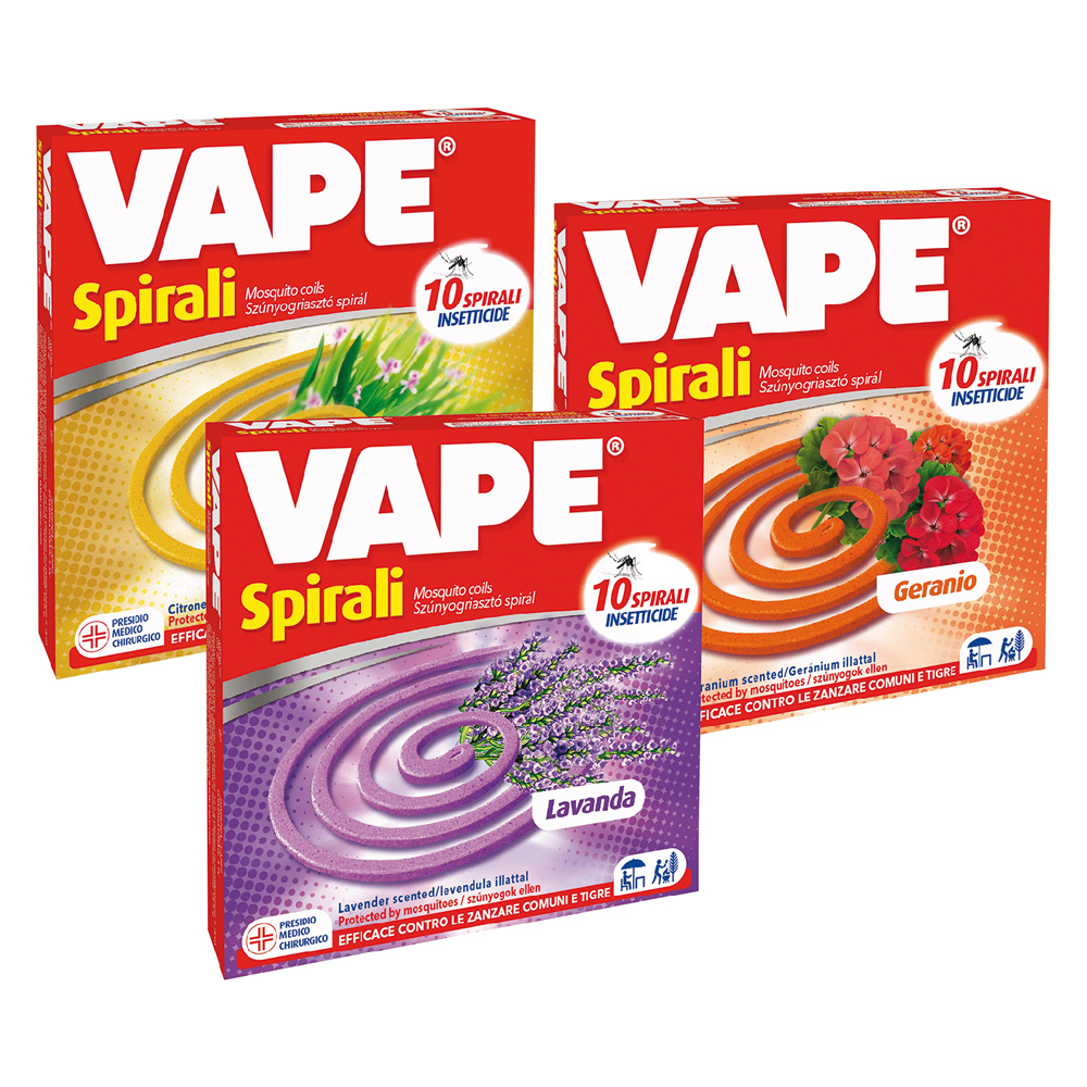 Spirali insetticide profumate confezione da 10 pezzi Vape