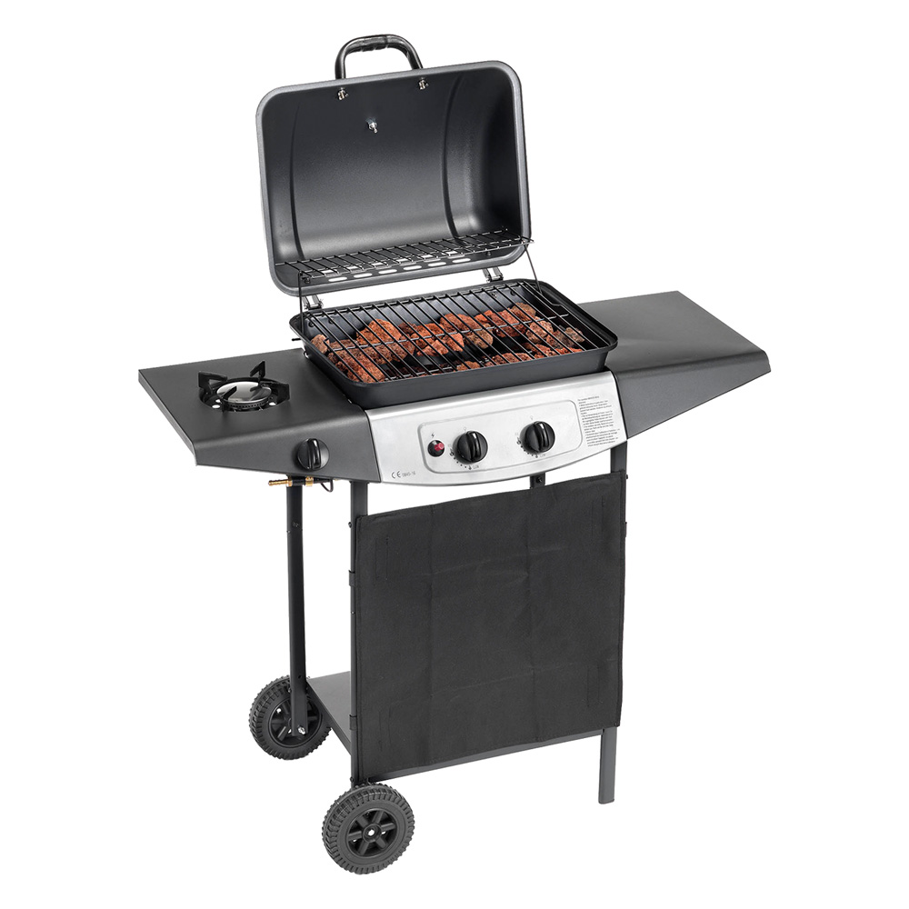 Barbecue a gas ‘double cooking system’ a roccia lavica art. 4939 Ompagrill