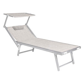 Lettino spiaggia con parasole 'budelli' cm. 188 x 67 x h.38 - colore tortora Lif