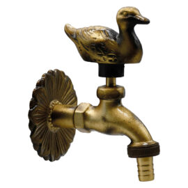 Rubinetto ornamentale 'anatra' 1/2 con maniglia e rosone Lif