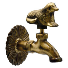Rubinetto ornamentale 'cane' 1/2 con maniglia e rosone Lif