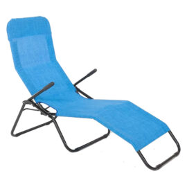 Sdraio pieghevole con braccioli 'tropea' telo blu Lif