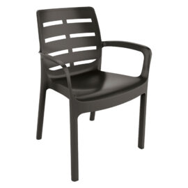 Sedia in polipropilene 'borneo' antracite Ipaeprogarden